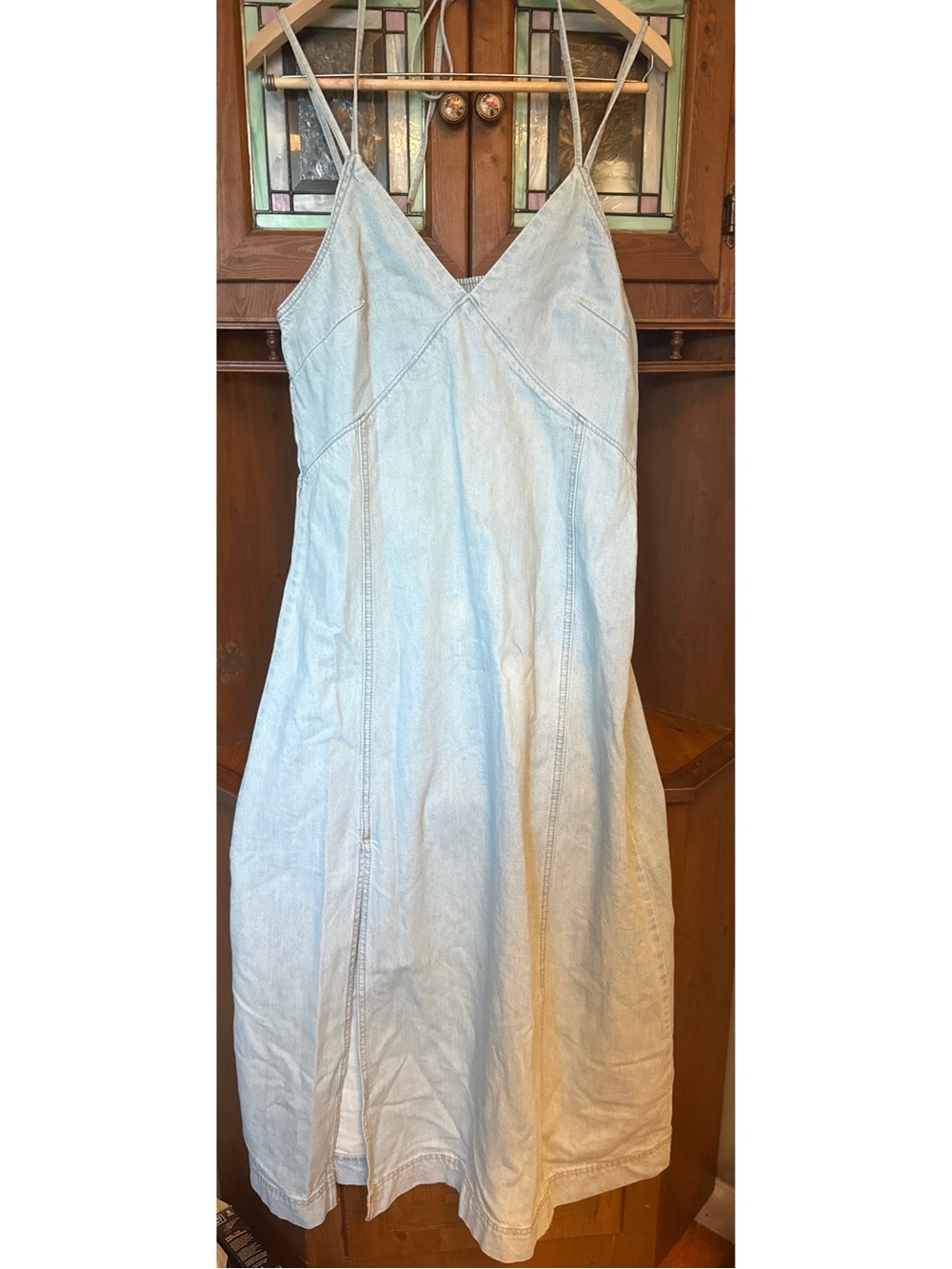 Universal Thread cotton light wash Wash Denim Halter Cami Maxi Dress Size M